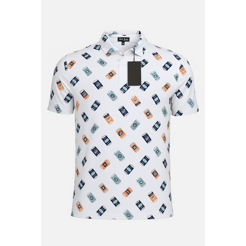Bad Birdie Golf Polo – Beer Can Print – Men’s Medium (NWT)